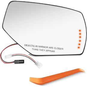 Driver Side Mirror Replacement for 2014-2017 Chevy Silverado 1500 2500HD 3500HD, 2015 2016 2017 GMC Sierra 1500 2500 HD 3500 HD - Mirror Glass with Turn Signal and Spotter Glass, GM1324146