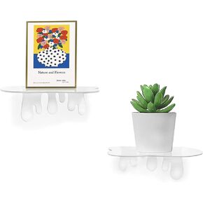 رفوف جدران صغيرة من أكريليك - رف عائم 7 بوصات للجدار وجدران منزلية عرض الحواف للتخزين ، ديكور الغرفة ، ألبوم صغير وعناصر أرفف عرض المنظم ، الأرجواني