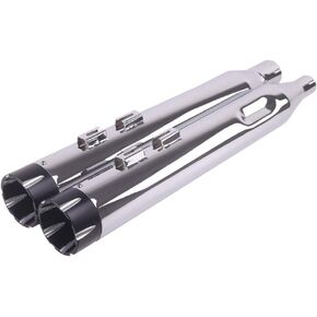 Sharkroad 4 "Chrome Slip on Mufflers Ored for Harley Touring 2017-Up Road King ، Steet Glide ، Road Glide ، Electra Glide. 18cb
