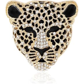 Vintage Shiny Rhinestone Leopard Head Brooches for Women Unisex Animal Pins Casual Accessories Gifts in Saudi Arabia