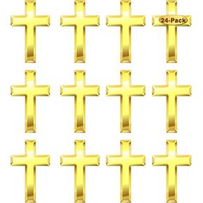 12/24/50/100 PCS Mini Mini Gold Cross Cross Pins (1 in) للرجال الدينية