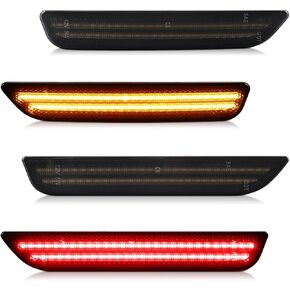 LED Side Marker Lights متوافقة مع Ford Mustang 2010 2011 2012 2013 2014 ， Lens Smoked Lens LED LED Front Fender Lights ، حزمة من 4
