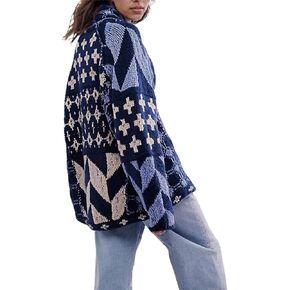 Colorful Cardigan Sweaters for Women Button Down Collar Oversized Sweater Coats Y2k Cardigans Fall Fashion Outfit