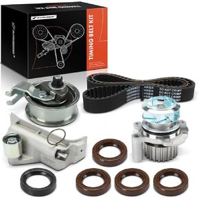 A-Premium Engine Timing Belt Kit with Water Pump Compatible with Volkswagen Jetta Beetle 2000-2005, Passat 2000-2001, Golf 2000-2006 & Audi A4 A4 Quattro 2001, TT TT Quattro 2000-2006 - 1.8L