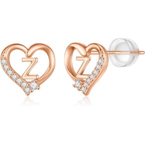 Earrings for Girls Kids, 925 Sterling Silver Post Hypoallergenic Girls Earrings CZ Letter Earrings for Girls Teen Girls Initial Earrings for Girls Teen Girls Kids Toddler Christmas Gifts