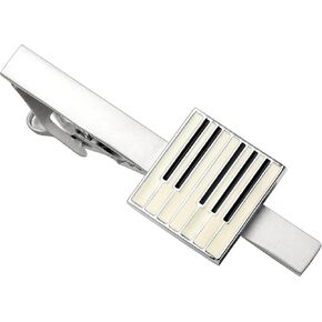 Hawson 2.2 inch للرجال البيانو تصميم مفتاح مقطع Silver Tie Bar لحفل الزفاف ، الحفلات ، الأحداث الرسمية للموسيقى الإكسسوارات والهدايا