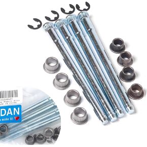 Pack-16 Car Door Hinge Pin with Washers, Durable Waterproof Metal Vehicle Bushing Repair Kit, Driver Side Door Hinge Repair Set Compatible with 1988-2002 Chevy GMC (Silver)