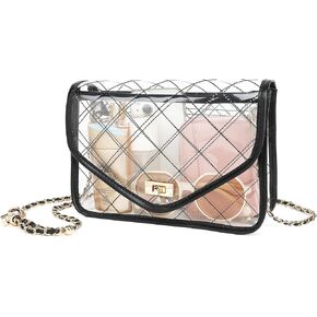 حقيبة YGR صافية لأحداث الاستاد محفظة واضحة للنساء مبطن PVC Clear Crossbody Bag Stadium المعتمدة للحفلات الموسيقية