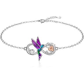 Infinity Hummingbird Ankle Bracelets for Women Sterling Silver Infinity Anklet Bracelet Beach Anklets Gift S925 Jewelry
