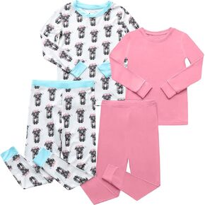 Toddler Pajamas Set 2 Piece Soft Bamboo Viscose Girls and Boys Pajamas for Kids Perfect for Sleep and Play Pack of 2