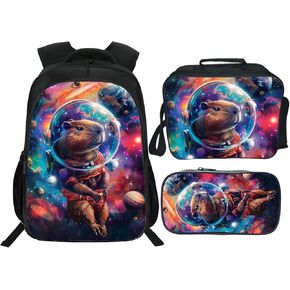 حقيبة Backpack Backpack Backpack Bookbag 16inch مع حقيبة صندوق الغداء وحالة قلم رصاص للبنات الأولاد
