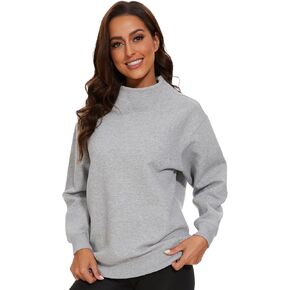 Oversized Sweatshirt for Women Long Sleeve Turtleneck Pullover Lightweight Crewneck Tops Ladies Sweatshirts