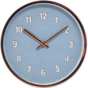 AoCasa 6 inch Desk Wall Clock with Rose Gold Metal Frame PV Leather Background with White Number Battery Operated Easy to Read Silent and No Sound Home/Bedroom/Office/KitchenT736L-RG03