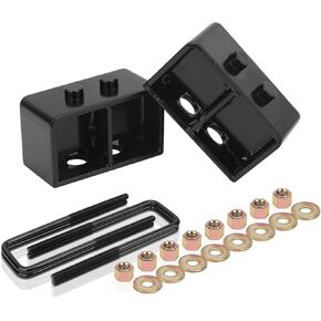 3 Inches Rear Leveling Lift Kits Compatible with 2004-2020 Ford F150 2WD 4WD, 3'' Rear Lift Block with Extra Long Extended Square U-Bolts Raise and Cross Block (Package of 2pcs)