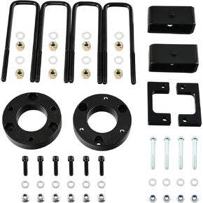 الألومنيوم 3 'بوصة الأمامية + 2' بوصة inch level ript stib stived مع 2007-2019 GMC Sierra Chevy Silverado 1500 2WD 4WD الأسود الفاصل السفلي السفلي