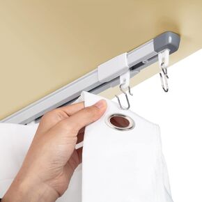 ACMEART Ceiling Curtain Track,Retractable Ceiling Track for Curtains,2.8-5.2ft,Room Divider Curtain Rod,Ceiling Rails Set with Silent Rollers and Hooks for Living room/Bedroom/Shower/RV,2 Sets