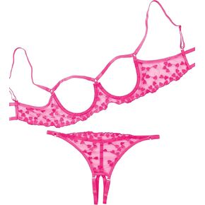 Lingerie Sets For Women Sexy Bra And Panty 2 Piece Floral Embroidered Lingerie Set With Underwire