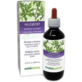 Naturalma Mugwort (Artemisia vulgaris) عشب مع زهور الحافة الخالية من الكحول - 6.76 fl Oz السائل في قطرات - ملحق الأعشاب - نباتي