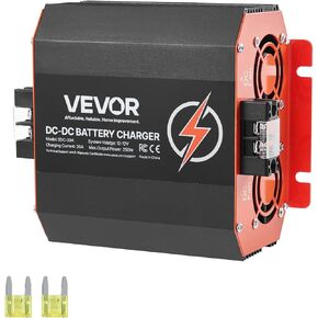 VEVOR 12V 20A DC to DC Battery Charger, 250W, On-Board Battery Charger for Lead-Acid, Lithium, AGM, Gel, and Flooded Batteries, Smart Multi-Stage Charging, for RVs, Commercial Vehicles, Boats, Yachts