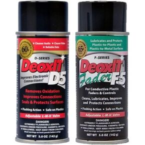 CAIG LABORATORIES DeoxIT D5S6 Contact Cleaner and F5S-H6 FaderLube, 2-Pack - Cleans, Improves Conductivity, Lubricates & Protects Electrical Contacts - 5 oz each