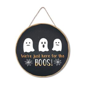 Halloween Decorations, Wooden Happy Halloween Hanging Sign Wall Sign Front Door with Light,Halloween Home Party Indoor Outdoor Decor