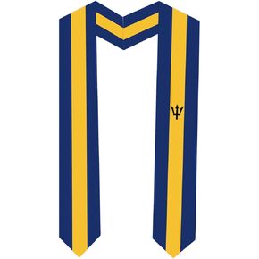 Barbados Flag Graduation Sash Satin Scarf 72" Stole for Abroad Student International Study Class