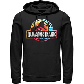 Men's Jurassic Park Groovy Tie-Dye Logo Pull Over Hoodie