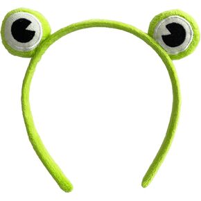Cute Frog Headband for Kids and Adults - Soft Plush Green Animal Costume Accessory for Parties, Halloween, and Cosplay - Comfortable and Fun with Big Cartoon Eyes