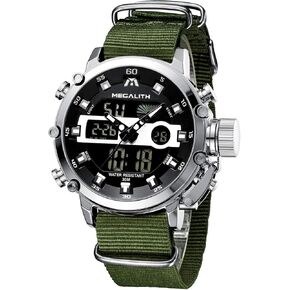 Megalith Mens الساعات العسكرية الرقمية العسكرية العسكرية العسكرية التكتيكية متعددة الوظائف LED HUSTER LED WATCGED WATCH FOR