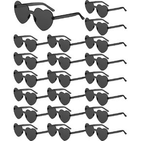 Frienda 20 Pairs Heart Shaped Sunglasses Rimless Candy Color Glasses for Women Men Party Favor