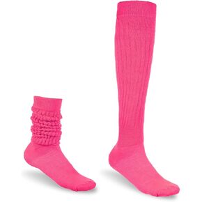 Slouch Socks Women, Extra Long Scrunch Socks Knee High Tube Long Socks Soft Knitted Boot Socks 80s 90s Neon Socks Woman