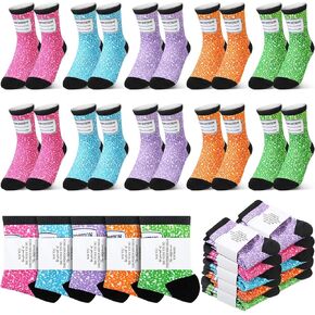 10 Pairs End of School Year Gifts Teacher Socks Teacher Appreciation Gifts Composition Notebook Socks Unisex Thank You Gift for Cna Week Paraprofessional Women Men Nurse Graduation
