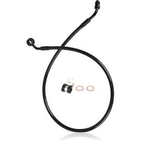 Mokitdora 32" Upper Front Brake Line Oil Hose for 2018-UP Harley Softail Low Rider Street Bob Heritage Fat Boy Bob Sport Glide 16" Handlebar with ABS, Black