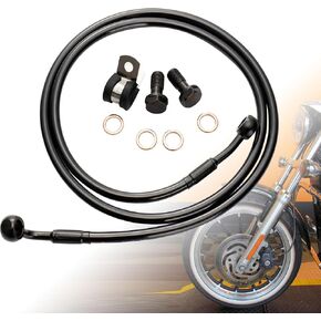 18"-20" Ape Hanger Sportster/Softail Front Brake Line Extended Hydraulic Hose Steel Braided for 2004-up Harley Iron XL883/1200 & 2018-up Softail non-ABS