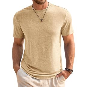 Runcati Mens Short Sleeve Thirts Classic Crew Neck Shirt Summer Summer Basic Lightweight Fashion Moisture Wicking Tees