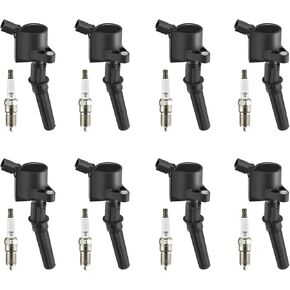 Ignition Coil Pack Set of 8 Pcs DG508 & for Motorcraft Spark Plug SP479 compatible with Ford 4.6L 5.4L V8 DG457 DG472 DG491 F-150 F-250