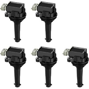 BDFHYK Ignition Coils Pack Compatible with Volvo XC70 V70 S80 XC90 C70 S60 S70 1999 2000 2001 2002 2003 2004 2005 2006 l5 2.4L 2.5L Coil for UF341 C1258 5C1320 E371 IC471 9652 GN10334 Set of 5