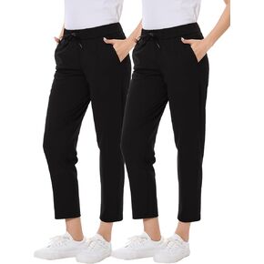 2 Pack Women's Pants with Deep Pockets Stretch Soft Sweatpants for Casual Athletic Lounge Work Golf Travel in Kuwait