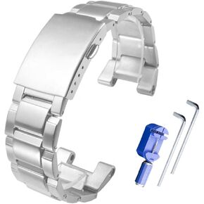 GST210 Stainless Steel Watch Band Compatible for Casio GST-210 400G B100 W100 W110 W300 S100 S100D S110 S110D S300 28mm Strap Replacement for men and women wirst watchband