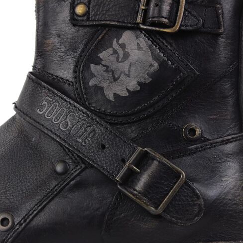 OSSTONE Moto Boots for Men Fashion Zipper-up Leather Chukka Boots Casual Shoes OS-5008-1-BP-US-R Vintage Brown in Saudi Arabia