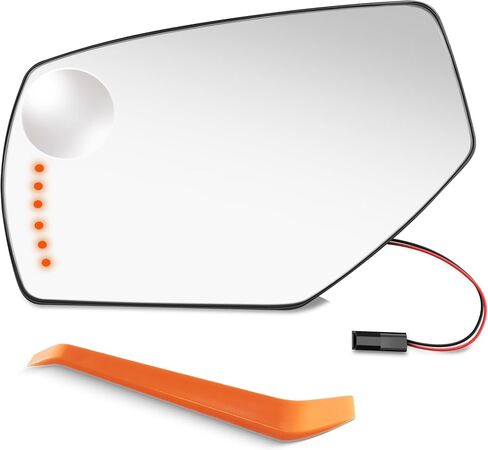 Driver Side Mirror Replacement for 2014-2017 Chevy Silverado 1500 2500HD 3500HD, 2015 2016 2017 GMC Sierra 1500 2500 HD 3500 HD - Mirror Glass with Turn Signal and Spotter Glass, GM1324146 in Saudi Arabia