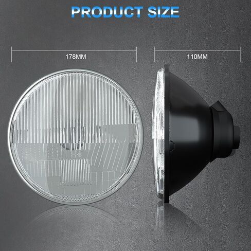 7 بوصة LED الزجاج المصباح الدائري جولة العدسة ، LED هالوجين عالية ومنخفض شعاع مصباح المصباح التحويل مصباح التحويل ، 2 أجهزة كمبيوتر صافية 7 بوصة مستديرة المصباح مغلق الزجاج الإسكان in Kuwait