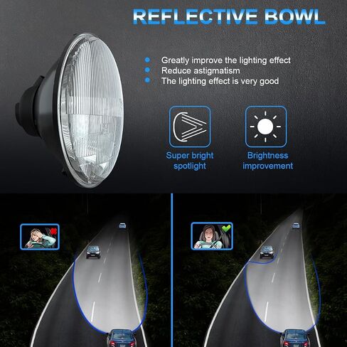 7 بوصة LED الزجاج المصباح الدائري جولة العدسة ، LED هالوجين عالية ومنخفض شعاع مصباح المصباح التحويل مصباح التحويل ، 2 أجهزة كمبيوتر صافية 7 بوصة مستديرة المصباح مغلق الزجاج الإسكان in Kuwait