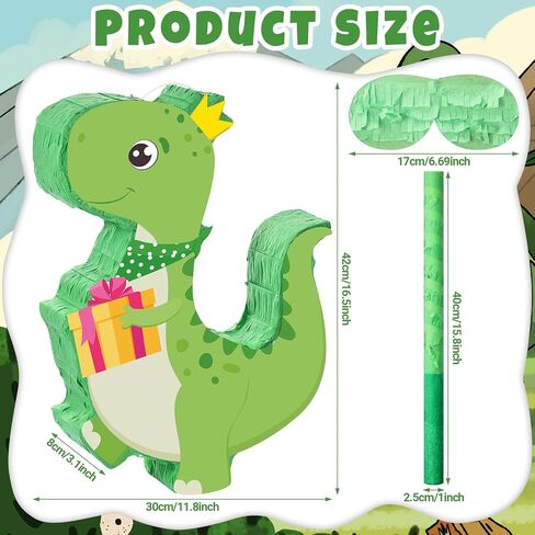 Pasimy 107 قطعة ديناصور حفلة عيد ميلاد Piñata مجموعة 16.5 × 11.8 × 3.1 بوصة ديناصور Piñata Dino Piñata مع عصا معصوب العينين ديناصور هدايا حفلة عيد ميلاد هدية ديكور الديناصور (وردي، لطيف) in Saudi Arabia