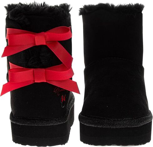 Disney Minnie Mouse Slip-on Snow Boots for Girls - Fuzzy Winter Faux Fur Shoes for Girls Size Little Kids to Big Kids in Saudi Arabia