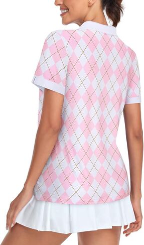 Womens Golf Shirts 1/4 Zip Up Short Sleeve Polo Workout Shirts UPF 50+ Quick Dry Tennis Athletic Pullover Tops in Saudi Arabia