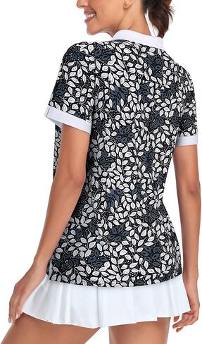 Womens Golf Shirts 1/4 Zip Up Short Sleeve Polo Workout Shirts UPF 50+ Quick Dry Tennis Athletic Pullover Tops in Saudi Arabia