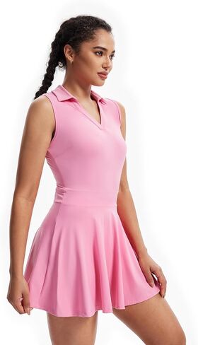 Tennis Golf Dress Workout Athletic Dresses for Women with Pockets Shorts 2 Piece Sets Outfits Cute Clothes Summer in Saudi Arabia