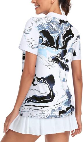 قمصان غولف المرأة 1/4 Zip Up قصيرة الأكمام القمصان التمرين UPF 50+ Quick Dry Tennis Athletic Pullover Tops in Kuwait