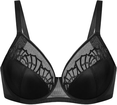 HSIA Minimizer Bras for Women, Full Coverage Embroidered Bras Plus Size Bra for Heavy Breasts Unlined Bra with Underwire in Saudi Arabia